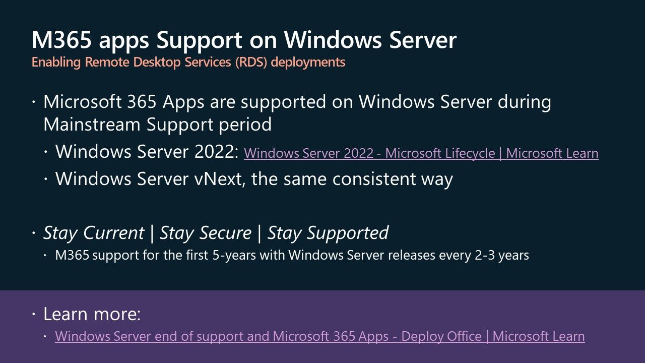 Windows Server 2025 wird Microsoft 365-Apps Support haben - ist das eine gute Wahl?
